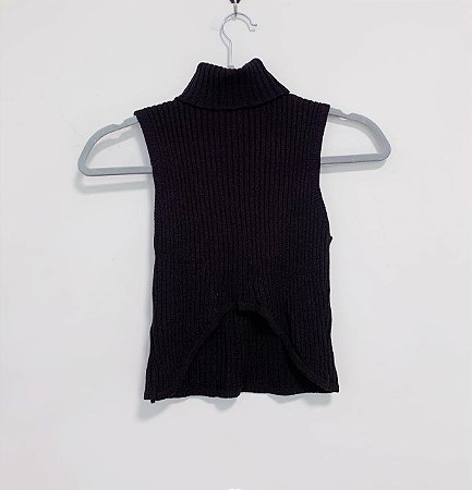 Regata tricot preta gola alta - tam M