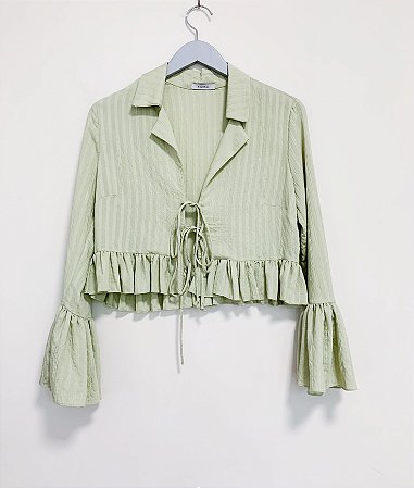 Camisa cropped verde Esmeral - tam P