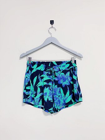 Shorts preto floral Lu Rubin - tam P