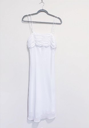 Vestido midi branco Shoulder - tam 42