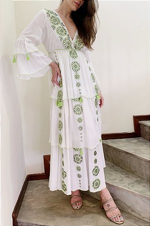 Vestido boho bordado Neha Boutique - tam G
