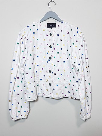 Jaqueta jeans bordada Mixed - tam G