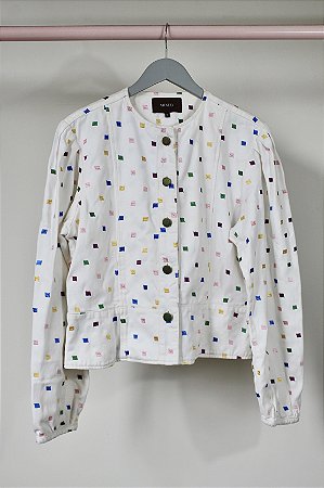 Jaqueta jeans bordada Mixed - tam G