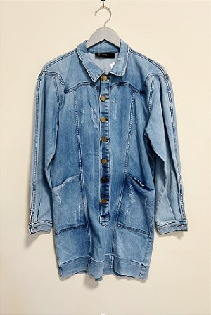 Jaqueta alongada jeans Sclub - tam P