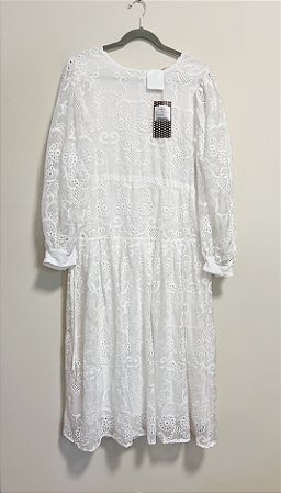 Vestido midi off white Carol Bassi - tam 40
