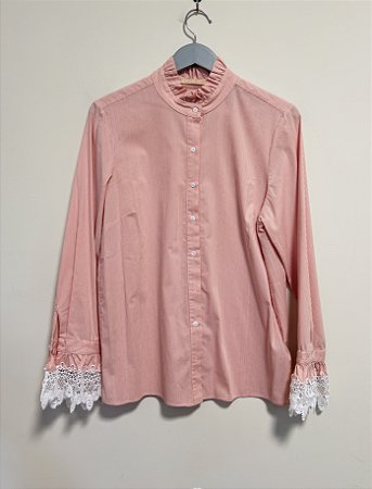 Camisa salmão listrada Carol Bassi - tam G