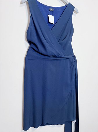 Vestido alfaiataria azul marinho Daslu - tam M