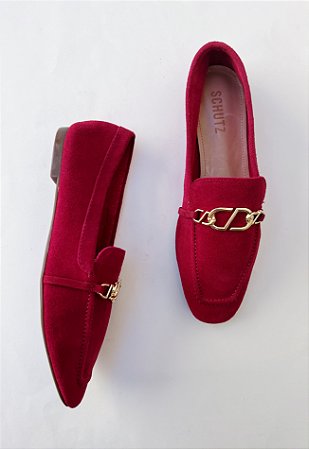 Mocassim suede vermelho Schutz - Tam 36