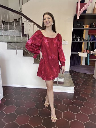 Vestido curto vermelho tie dye Loft 747 - tam PP