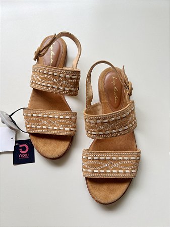 Sandália caramelo pesponto Luiza Barcelos - Tam 38