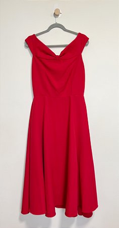 Vestido midi vermelho Toda Frida - tam M