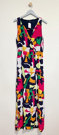 Vestido longo geométrico Cholet - Tam 40