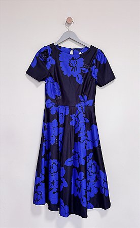 Vestido midi preto floral So Cute - Tam P