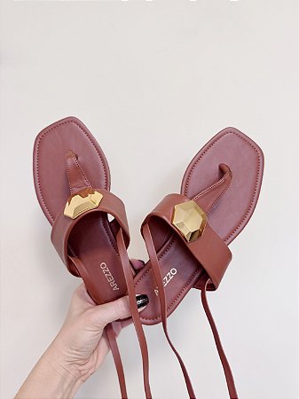 Rasteira caramelo Arezzo tam 36