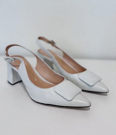 Slingback branco Luiza Barcelos - tam 36