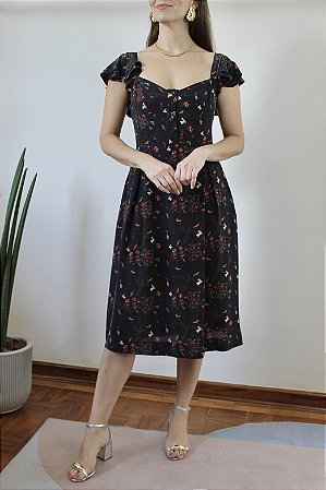 Vestido floral Carol Bassi - tam G