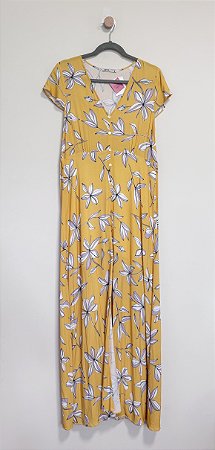 Vestido midi mostarda Setor - tam M