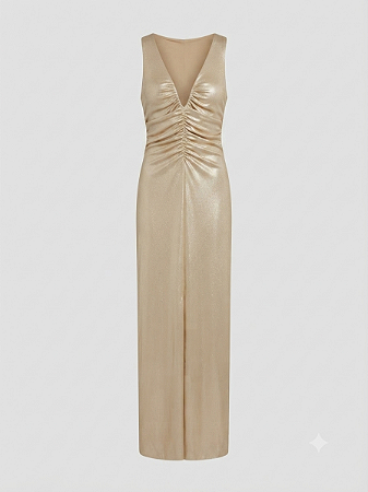 Vestido longo metalizado Tufi Duek - tam P