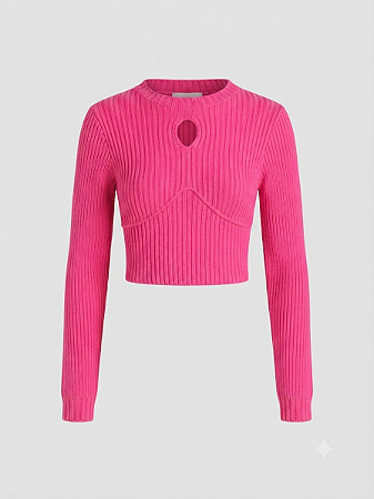 Blusa tricot pink recortes Polo Tricot - tam M