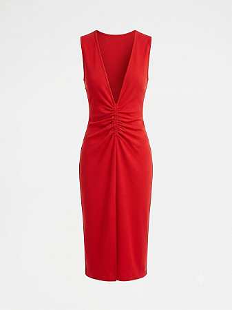 Vestido midi vermelho Zen - tam G