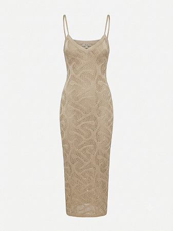 Vestido tricot bege midi Skazi - Tam P