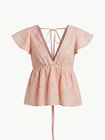 Blusa manga franzida Rosa Skazi - Tam P