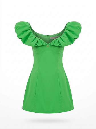 Vestido ombro a ombro verde Anne Fernandes - tam M