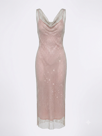 Vestido tela cristais Carol Bassi - tam 42
