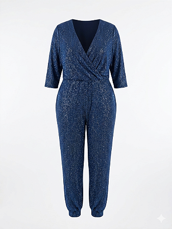 Macacão lurex azul Almaria - tam 52