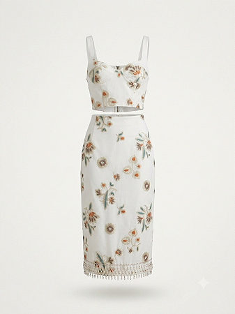 Conjunto devorê branco Anne Fernandes - tam M