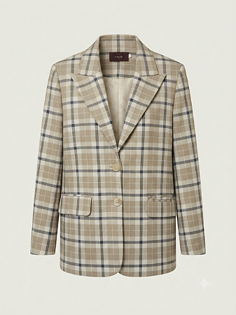 Blazer caqui xadrez Mixed - tam 42
