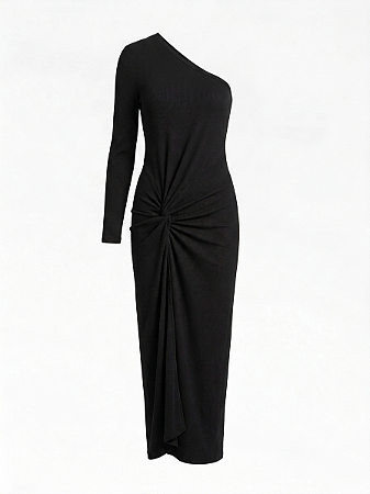 Vestido preto fenda Zen - tam