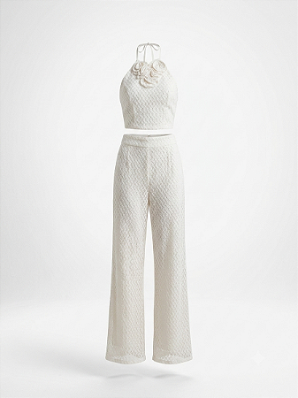 Conjunto crochê branco Frutacor - tam 38