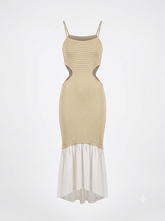 Vestido tricot metalizado - tam U