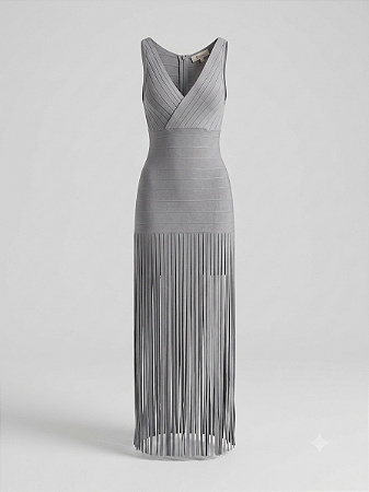 Vestido tricot cinza Raizz - tam G