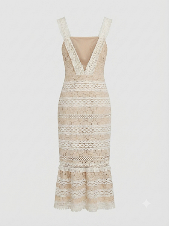 Vestido midi guipir Bobô - tam 38