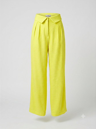 Calça pantalona amarela Lini - tam M