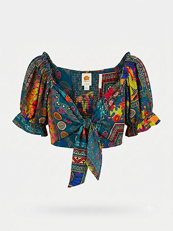 Blusa estampa Rosa Miliossi - tam G