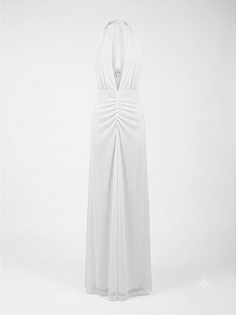 Vestido longo tela branco Lini - tam G