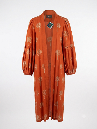 Kimono terracota bordado Mixed - tam 40