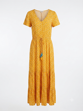 Vestido laranja floral Setor - tam GG