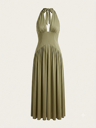 Vestido longo verde Zen - tam P