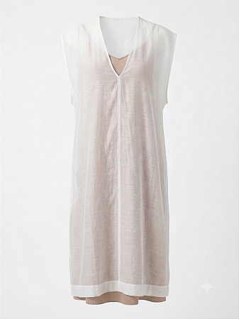 Vestido midi duplo Lini - tam G