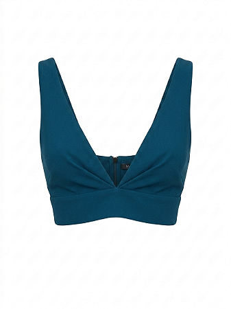 Top cropped azul petróleo NV - tam P