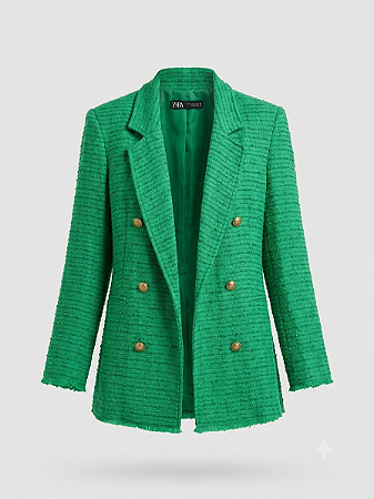 Maxi blazer verde Zara - tam PP