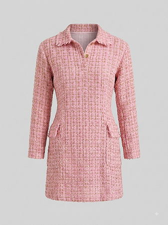 Vestido tweed rosa - tam P