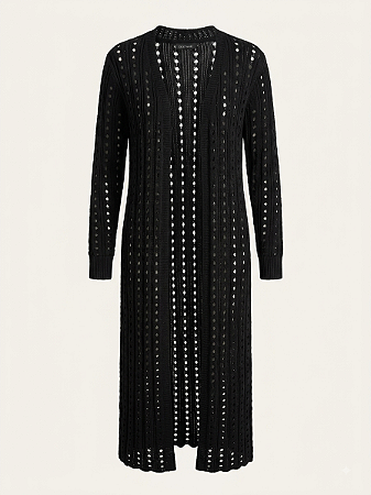 Cardigan alongado preto Costume - tam M