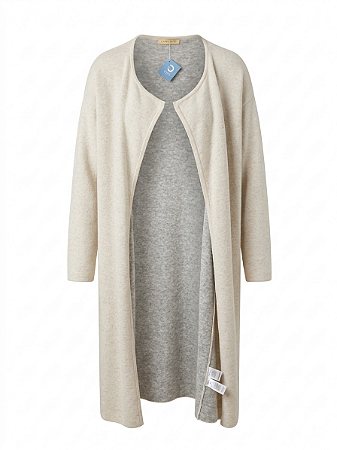 Cardigan alongado cru Carol Bassi - tam M