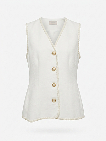 Colete off white Carol Bassi - tam 44