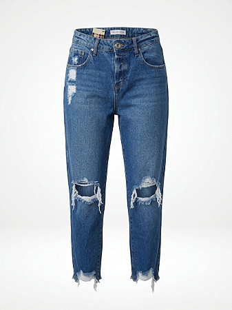 Calça jeans desfiada Fashion code - tam M